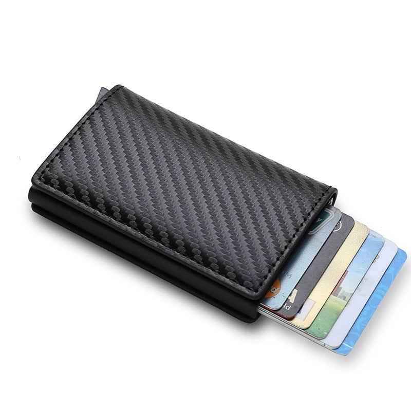 Pull-out Kortholder i karbonfiber med RFID blokkerer - kort ut