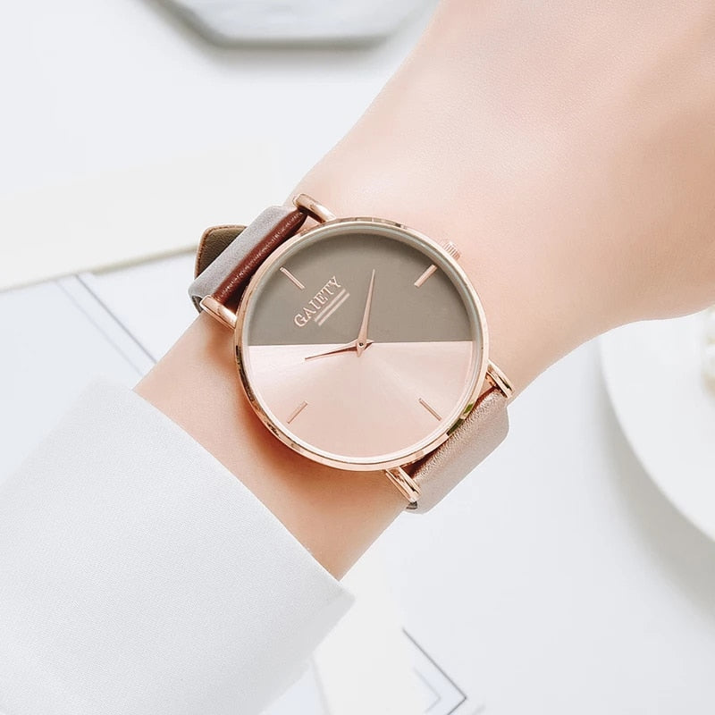 Dameklokke Gaiety - Minimalistisk Quartz Klokke