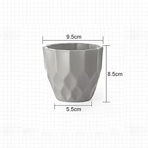 Plante Potte med Geometrisk Mønster i Plast - Imitert Keramikk