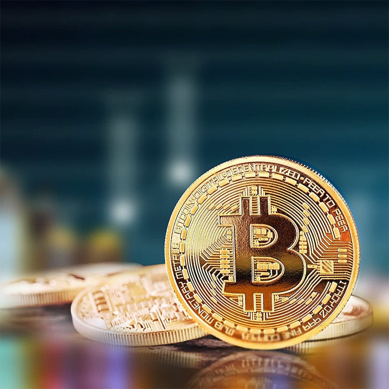 Gullbelagt Bitcoin Mynt