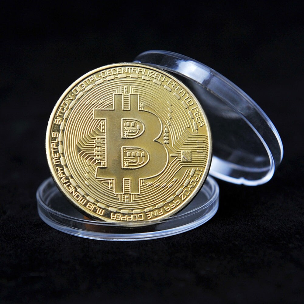 Gullbelagt Bitcoin Mynt