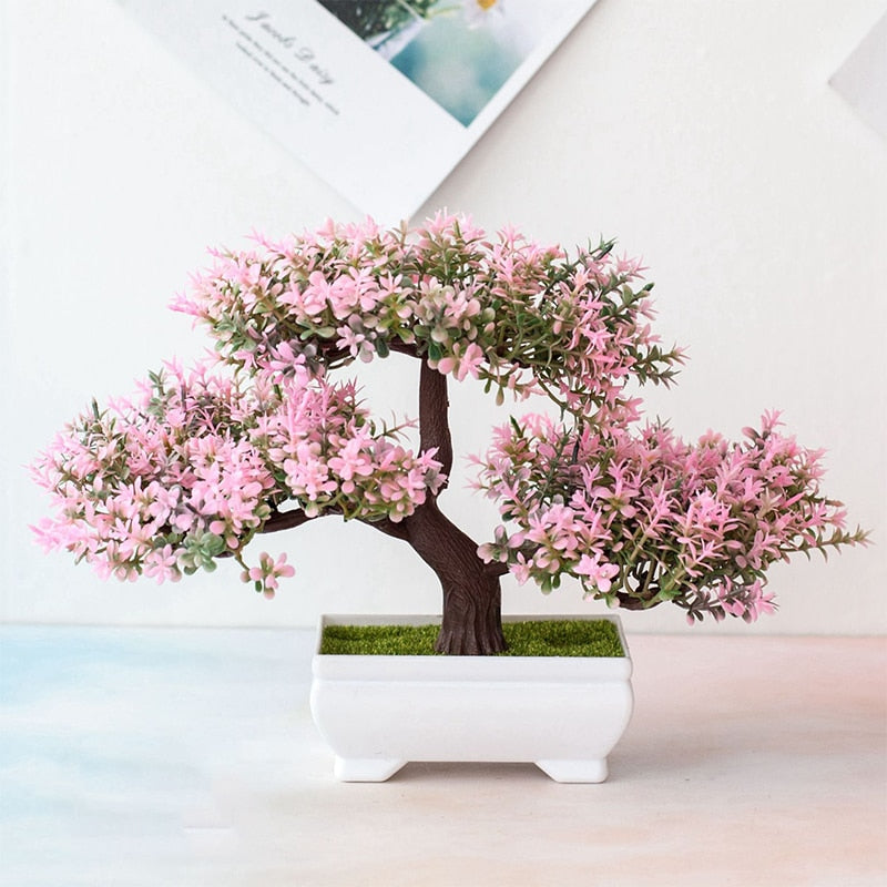 Kunstig-Rosa-Japansk-Fikus-Bonsai