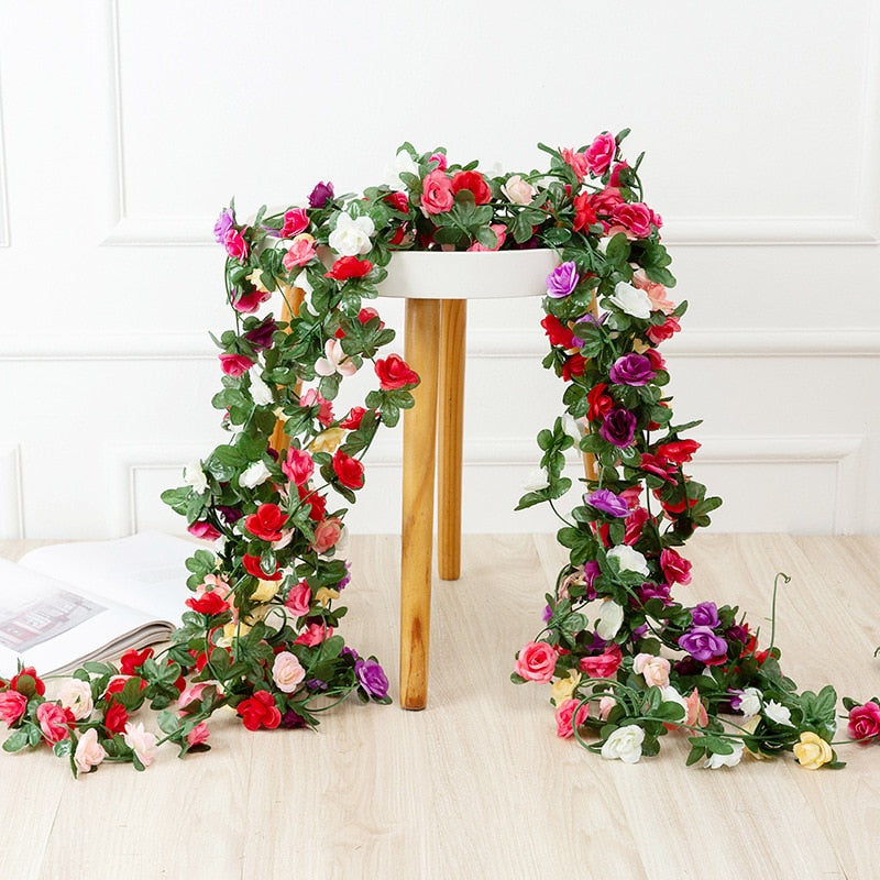 Kunstig-Rose-Vinkranke-Plast-Eføy-250cm