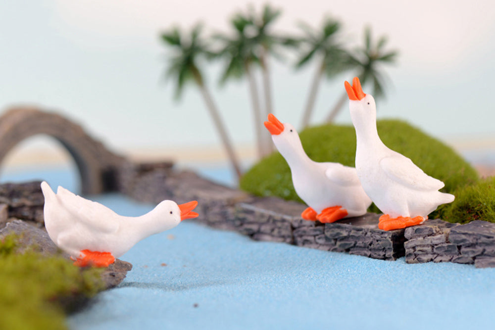 Miniatyr Gjess Figurer Pynt