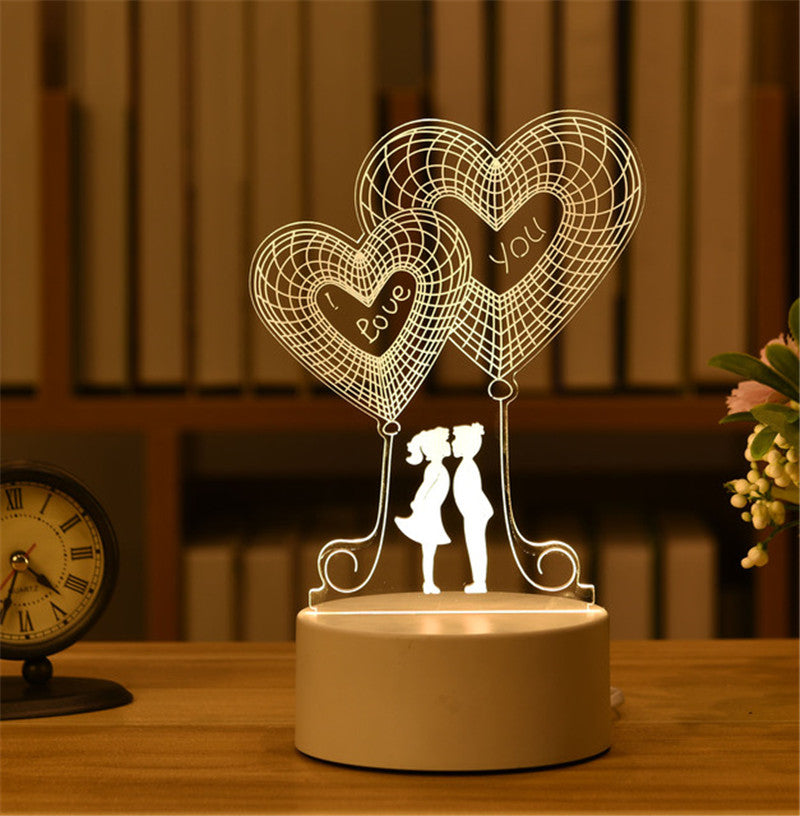 3D Bamse Illusjon Nattlampe - LED