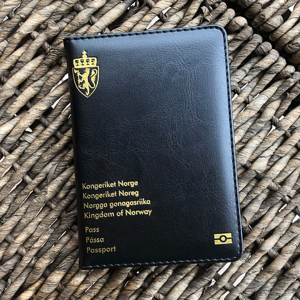 Norsk Pass Deksel Cover Beskyttelse Svart