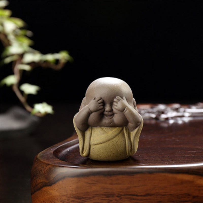 Keramikk Kunst Figurer i form av Three Wise Monkeys - Fete Munker