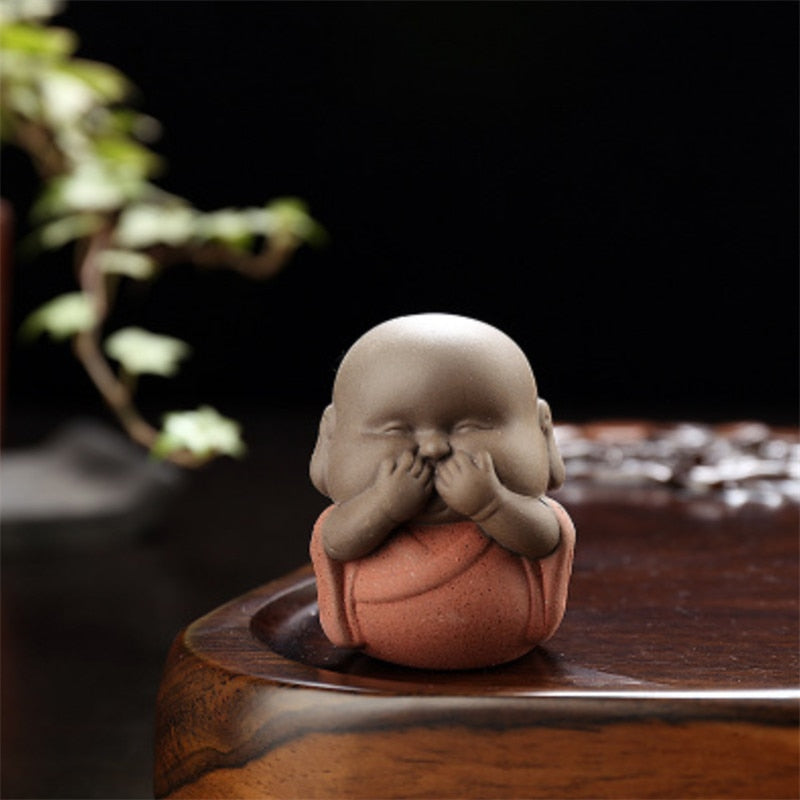 Keramikk Kunst Figurer i form av Three Wise Monkeys - Fete Munker