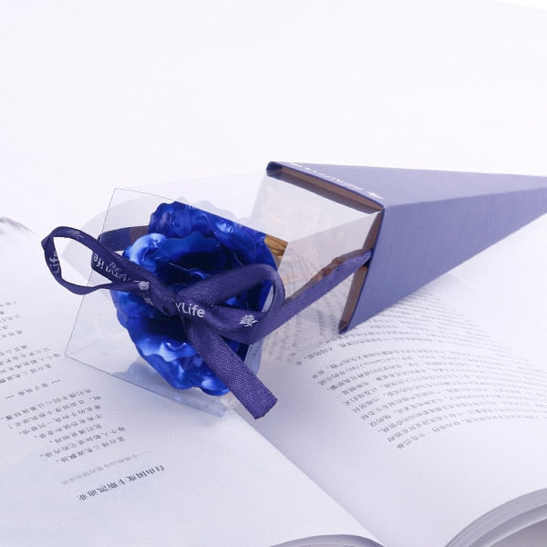 Crystal Blue Rose Boxed 