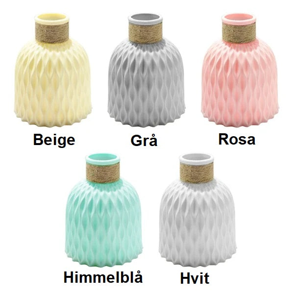 Nordisk Vase - Imitert Rattan Keramikk Plastvase - Alle varianter