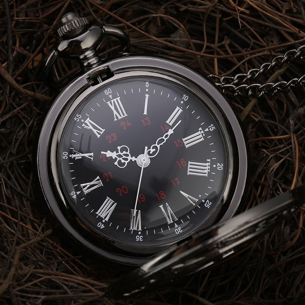 Svart Romertallet Quartz Lommeur