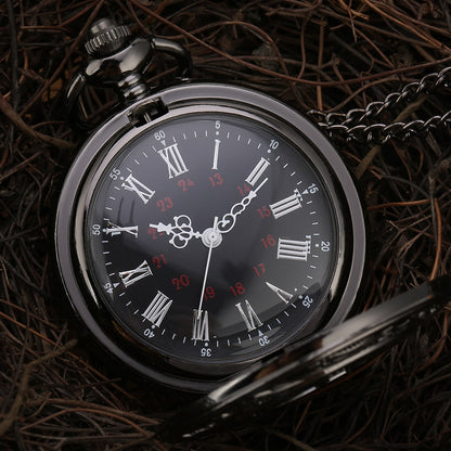 Svart Romertallet Quartz Lommeur